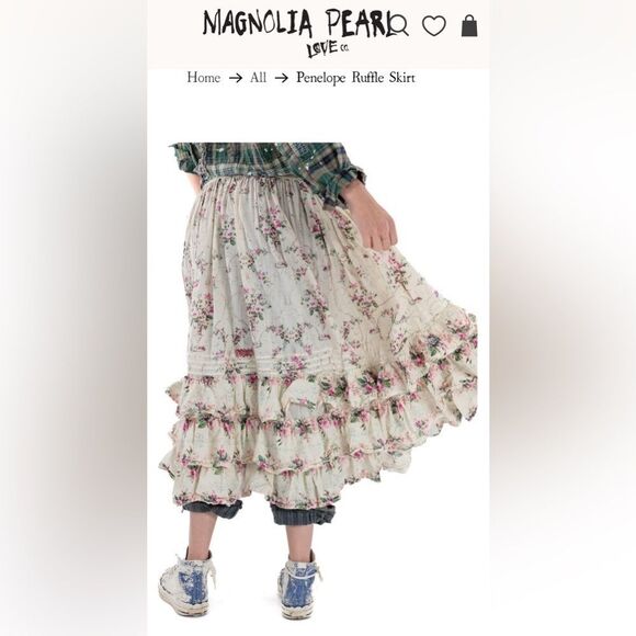 ⁉️NOT ON SALE⁉️ Magnolia Pearl Penelope Ruffle Skirt One Size - Picture 4 of 11